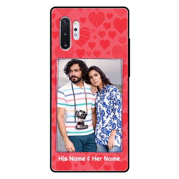 Samsung Galaxy Note 10 Plus Photo Printing on Glass Case - with Red Heart Symbols Design Samsung Galaxy Note 10 Plus Photo Printing on Glass Case - with Red Heart Symbols Design