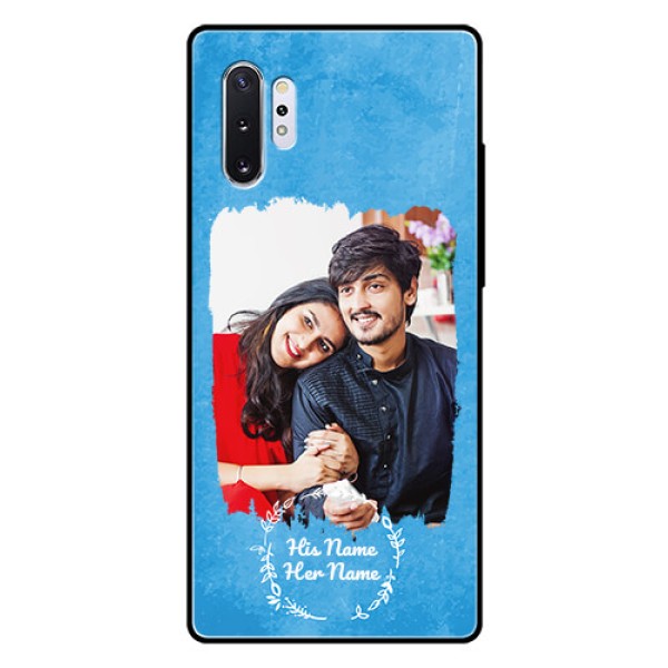 Galaxy Note 10 Plus Custom Glass Phone Case - Blue Color Vintage Design