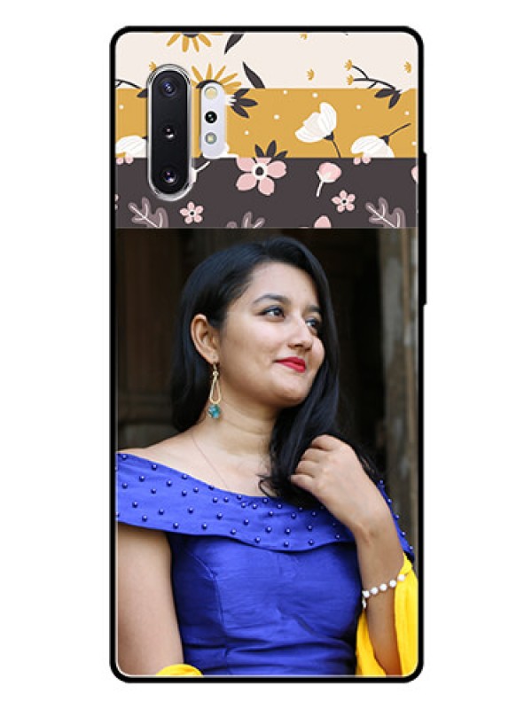 Custom Samsung Galaxy Note 10 Plus Custom Glass Phone Case  - Stylish Floral Design