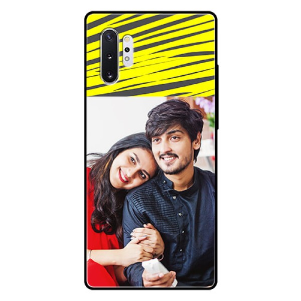 Samsung Galaxy Note 10 Plus Photo Printing on Glass Case  - Yellow Abstract Design