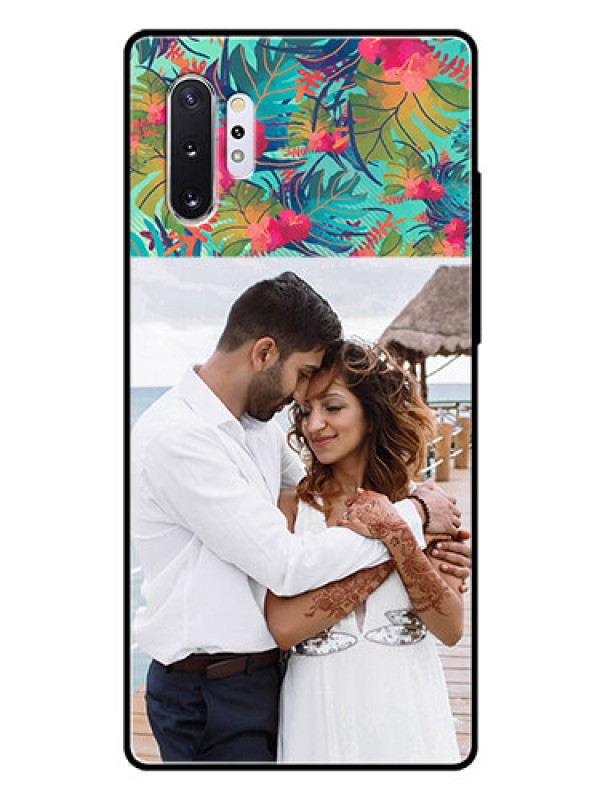Custom Samsung Galaxy Note 10 Plus Photo Printing on Glass Case  - Watercolor Floral Design