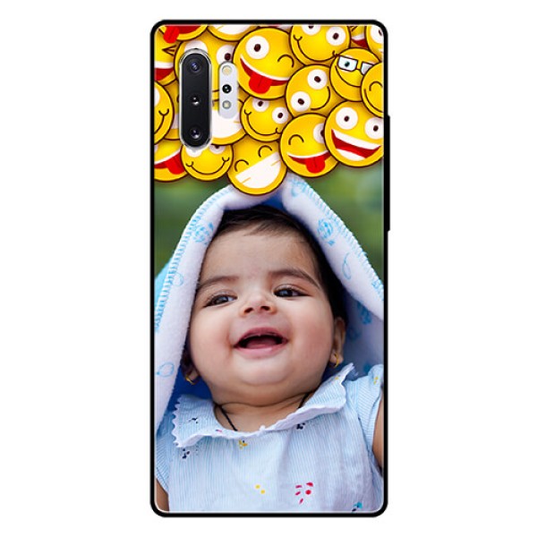 Samsung Galaxy Note 10 Plus Custom Glass Mobile Case - with Smiley Emoji Design Samsung Galaxy Note 10 Plus Custom Glass Mobile Case - with Smiley Emoji Design