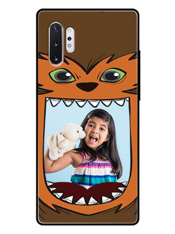 Custom Samsung Galaxy Note 10 Plus Photo Printing on Glass Case  - Owl Monster Back Case Design