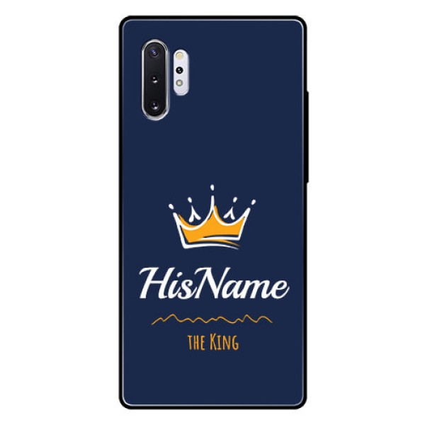 Galaxy Note 10 Plus Glass Phone Case King with Name