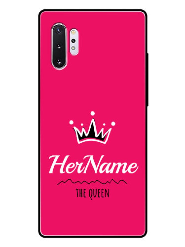 Custom Galaxy Note 10 Plus Glass Phone Case Queen with Name