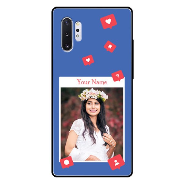 Galaxy Note 10 Plus Custom Glass Phone Case - Like Share And Comment Design