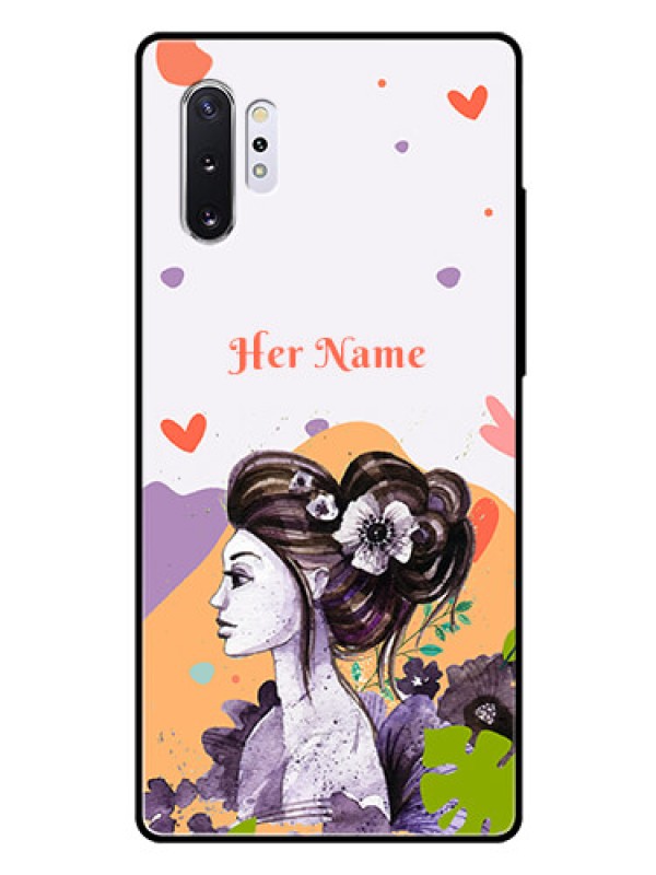 Custom Galaxy Note 10 Plus Personalized Glass Phone Case - Woman And Nature Design