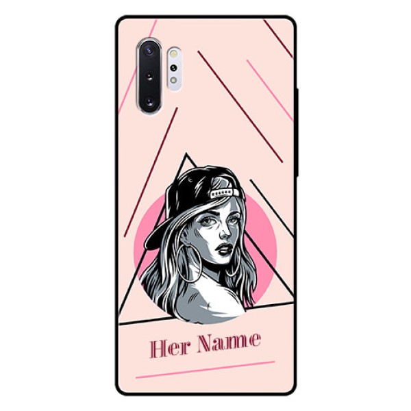 Galaxy Note 10 Plus Personalized Glass Phone Case - Rockstar Girl Design