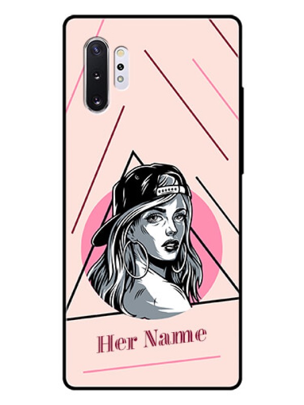 Custom Galaxy Note 10 Plus Personalized Glass Phone Case - Rockstar Girl Design