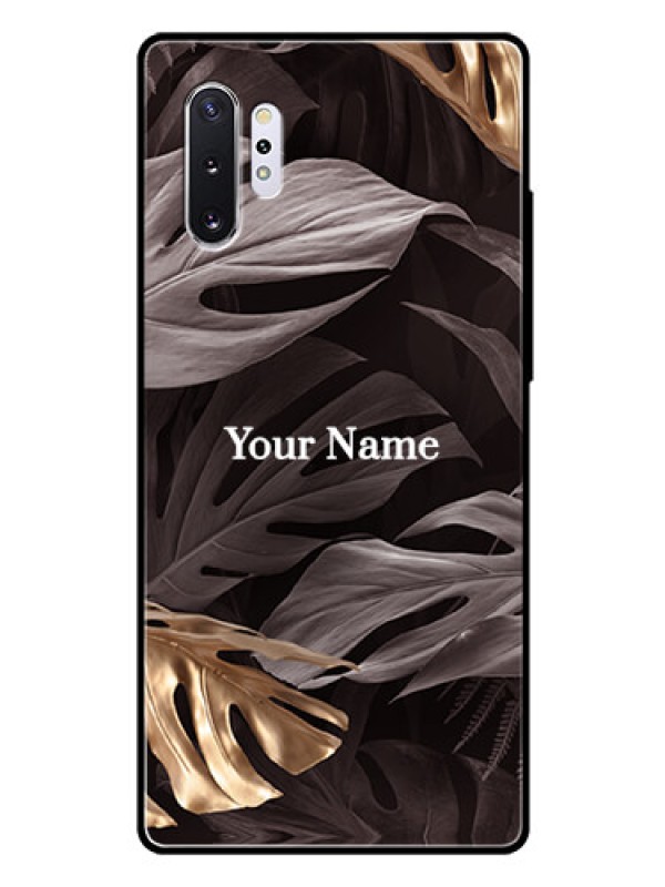 Custom Galaxy Note 10 Plus Personalised Glass Phone Case - Wild Leaves digital paint Design