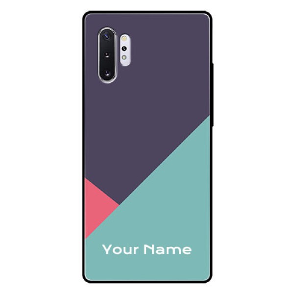 Galaxy Note 10 Plus Custom Glass Mobile Case - Tri Color abstract Design Galaxy Note 10 Plus Custom Glass Mobile Case - Tri Color abstract Design
