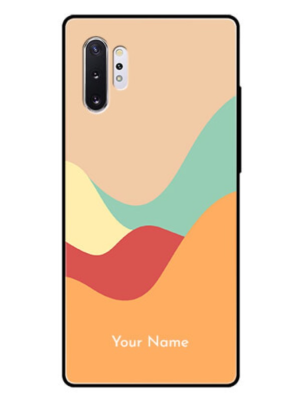 Custom Galaxy Note 10 Plus Personalized Glass Phone Case - Ocean Waves Multi-colour Design