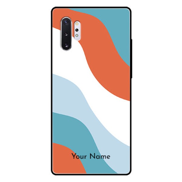 Galaxy Note 10 Plus Custom Glass Mobile Case - coloured Waves Design Galaxy Note 10 Plus Custom Glass Mobile Case - coloured Waves Design