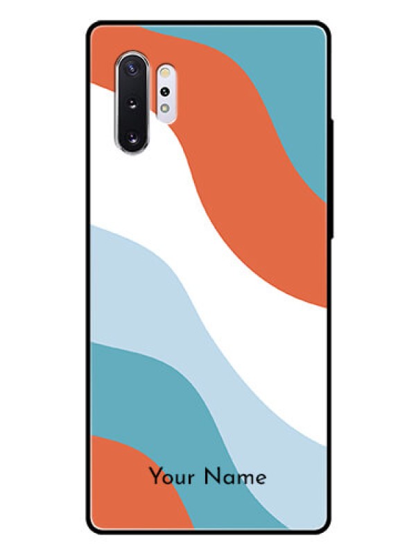 Custom Galaxy Note 10 Plus Custom Glass Mobile Case - coloured Waves Design