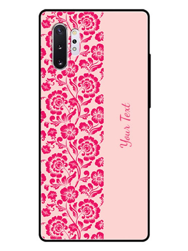 Custom Galaxy Note 10 Plus Custom Glass Phone Case - Attractive Floral Pattern Design