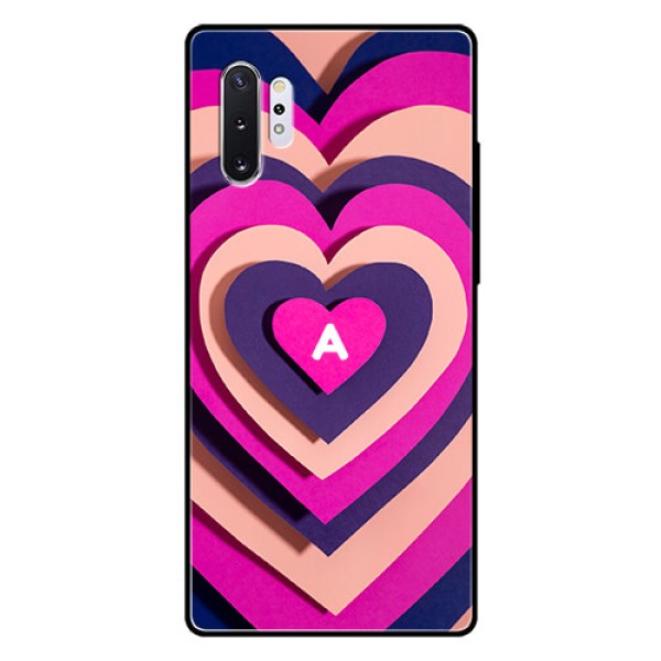 Galaxy Note 10 Plus Custom Glass Mobile Case - Cute Heart Pattern Design