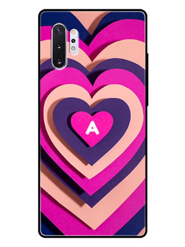 Custom Galaxy Note 10 Plus Custom Glass Mobile Case - Cute Heart Pattern Design