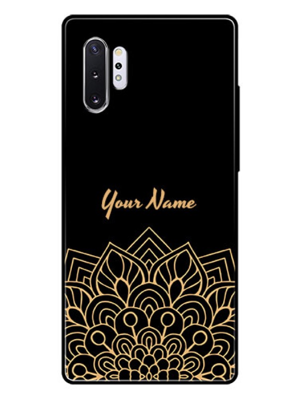 Custom Galaxy Note 10 Plus Custom Glass Phone Case - Golden mandala Design