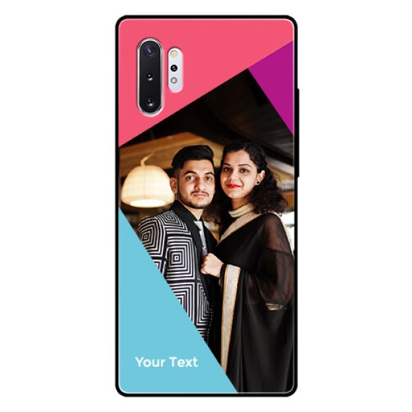 Galaxy Note 10 Plus Custom Glass Mobile Case - Stacked Triple colour Design