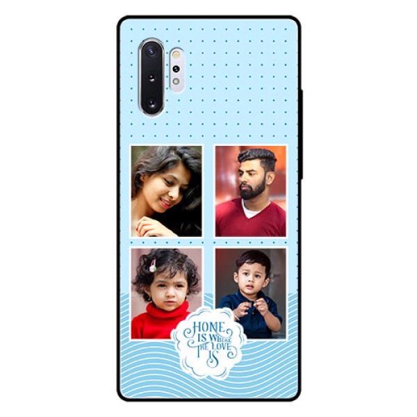Galaxy Note 10 Plus Custom Glass Phone Case - Cute love quote with 4 pic upload Design Galaxy Note 10 Plus Custom Glass Phone Case - Cute love quote with 4 pic upload Design