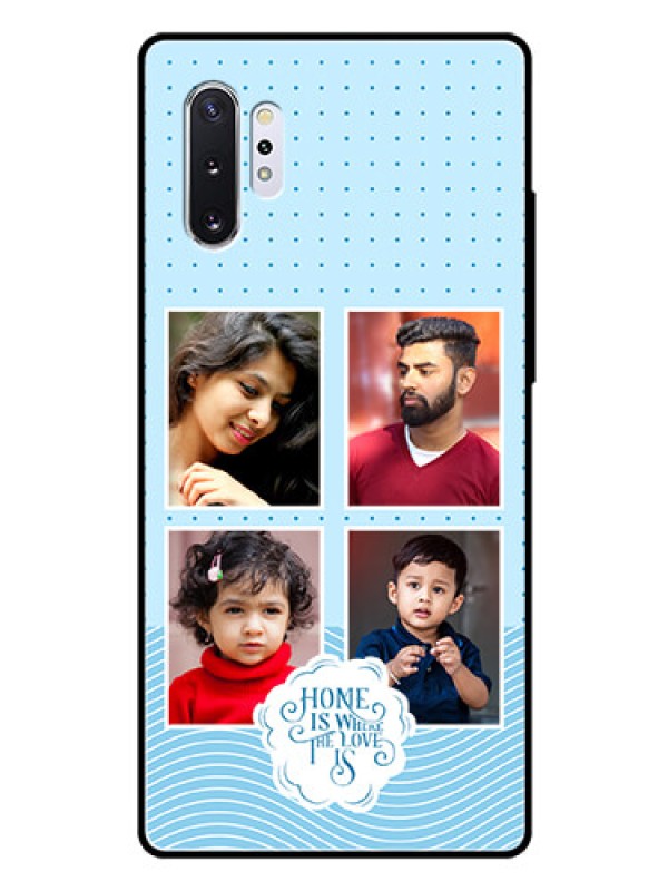 Custom Galaxy Note 10 Plus Custom Glass Phone Case - Cute love quote with 4 pic upload Design
