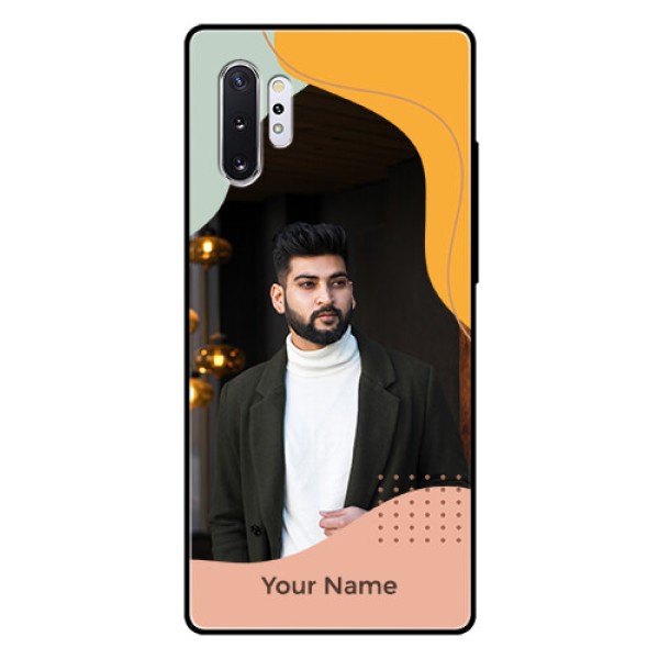 Galaxy Note 10 Plus Personalized Glass Phone Case - Tri-coloured overlay design Galaxy Note 10 Plus Personalized Glass Phone Case - Tri-coloured overlay design