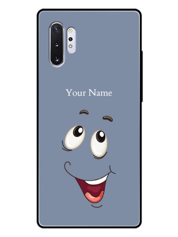 Custom Galaxy Note 10 Plus Photo Printing on Glass Case - Laughing Cartoon Face Design