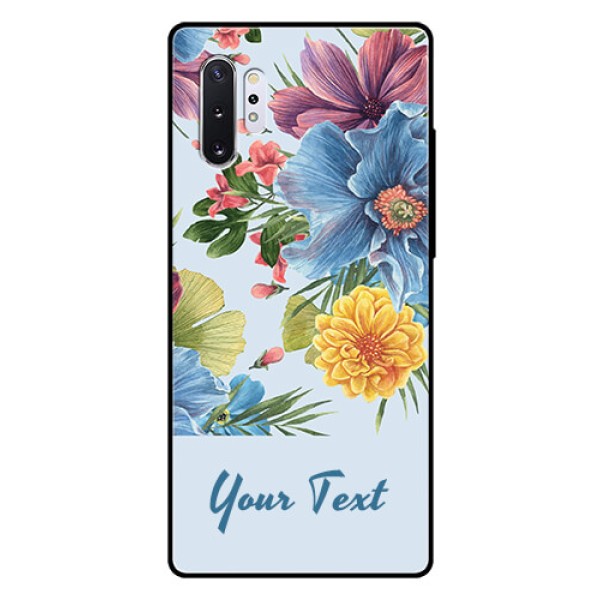 Galaxy Note 10 Plus Custom Glass Mobile Case - Stunning Watercolored Flowers Painting Design