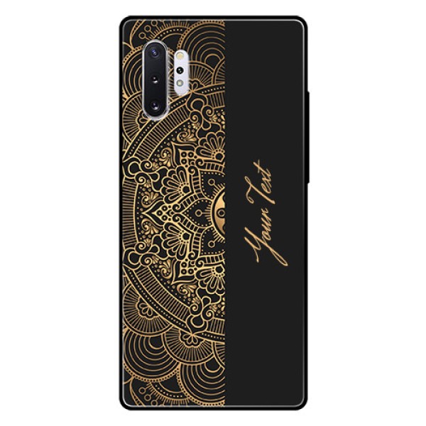 Galaxy Note 10 Plus Photo Printing on Glass Case - Mandala art with custom text Design Galaxy Note 10 Plus Photo Printing on Glass Case - Mandala art with custom text Design