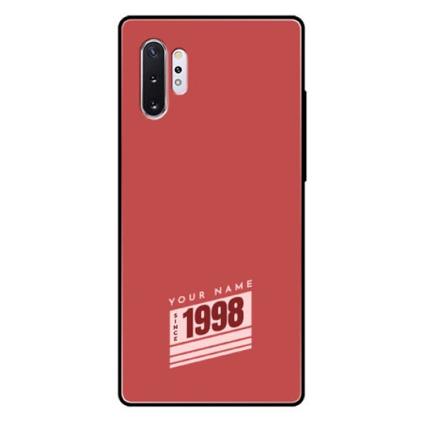 Galaxy Note 10 Plus Custom Glass Phone Case - Red custom year of birth Design Galaxy Note 10 Plus Custom Glass Phone Case - Red custom year of birth Design