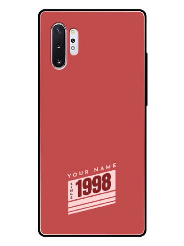 Custom Galaxy Note 10 Plus Custom Glass Phone Case - Red custom year of birth Design