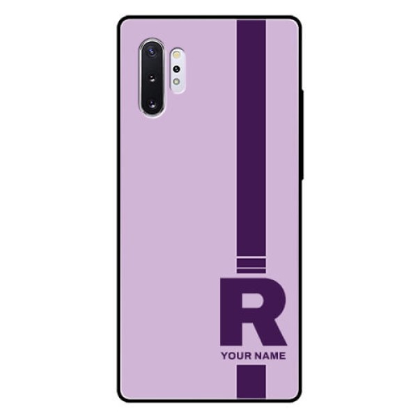 Galaxy Note 10 Plus Photo Printing on Glass Case - Simple dual tone stripe with name Design Galaxy Note 10 Plus Photo Printing on Glass Case - Simple dual tone stripe with name Design