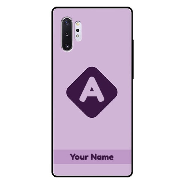 Galaxy Note 10 Plus Custom Glass Mobile Case - Custom Letter in curved badge Design