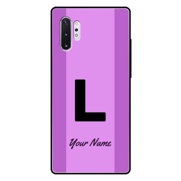 Galaxy Note 10 Plus Custom Glass Phone Case - Tricolor custom text Design