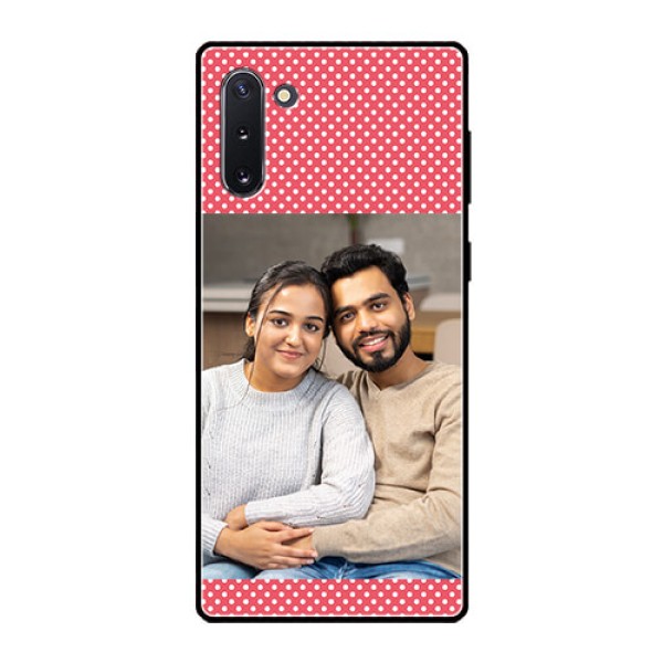 Galaxy Note 10 Custom Glass Phone Case - White Dotted Design Galaxy Note 10 Custom Glass Phone Case - White Dotted Design