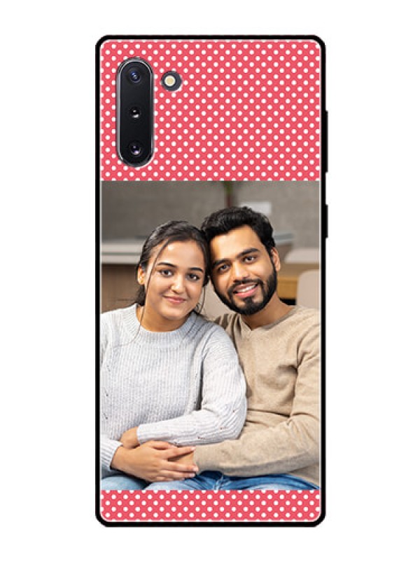 Custom Galaxy Note 10 Custom Glass Phone Case  - White Dotted Design