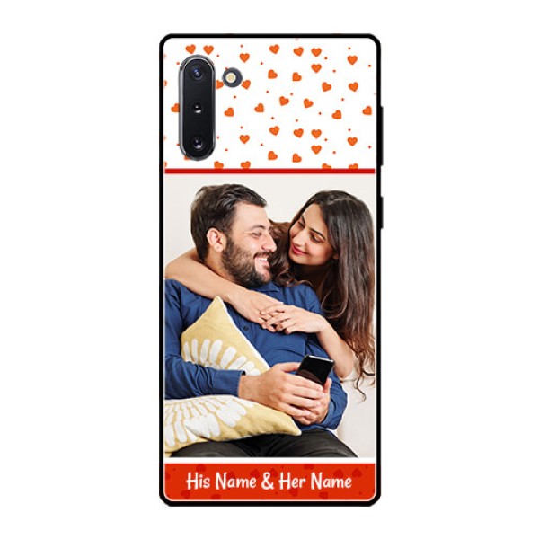 Galaxy Note 10 Custom Glass Phone Case  - Orange Love Symbol Design