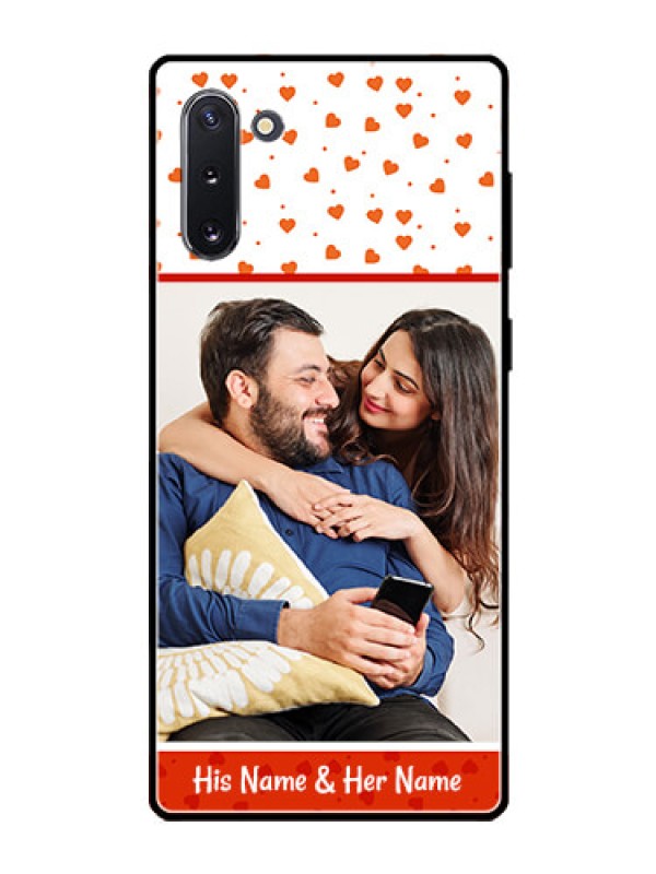 Custom Galaxy Note 10 Custom Glass Phone Case  - Orange Love Symbol Design