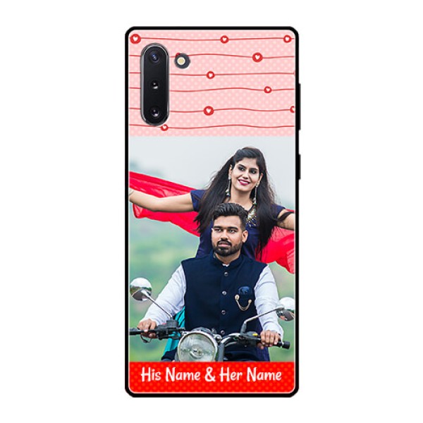 Galaxy Note 10 Personalized Glass Phone Case  - Red Pattern Case Design