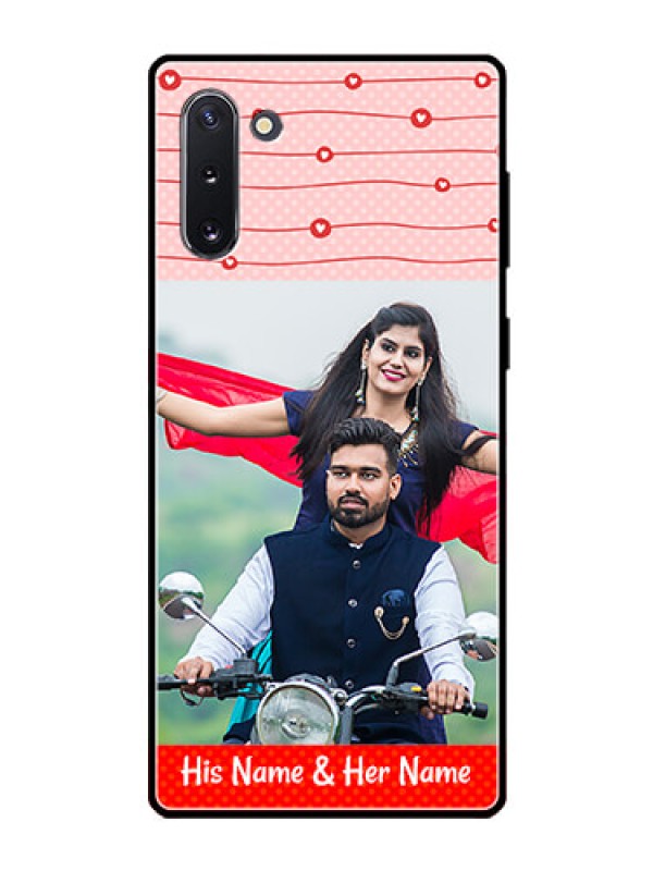 Custom Galaxy Note 10 Personalized Glass Phone Case  - Red Pattern Case Design