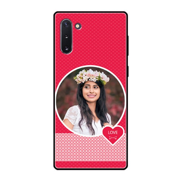Galaxy Note 10 Personalised Glass Phone Case  - Pink Pattern Design