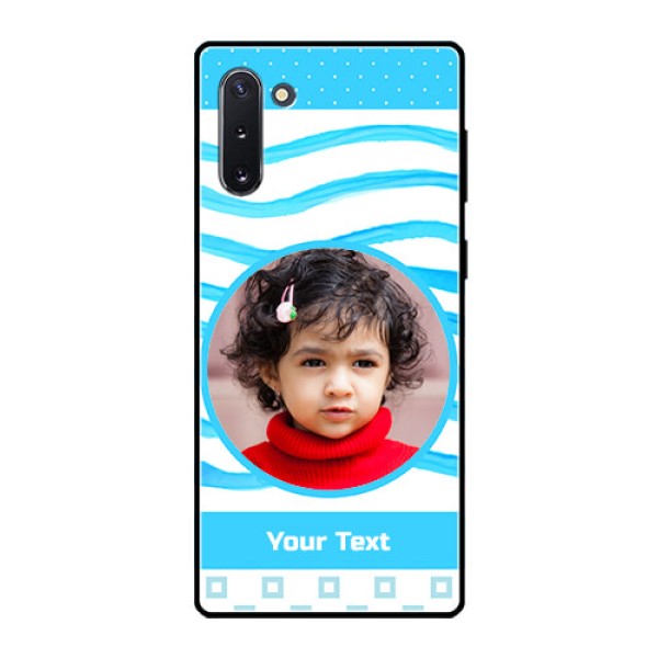Galaxy Note 10 Custom Glass Phone Case  - Simple Blue Case Design