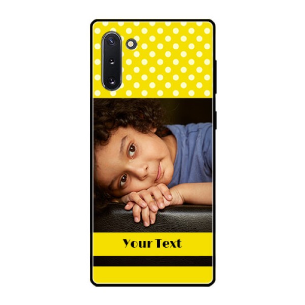 Galaxy Note 10 Custom Glass Phone Case  - Bright Yellow Case Design