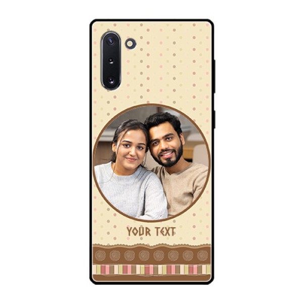 Galaxy Note 10 Custom Glass Mobile Case  - Brown Dotted Mobile Case Design
