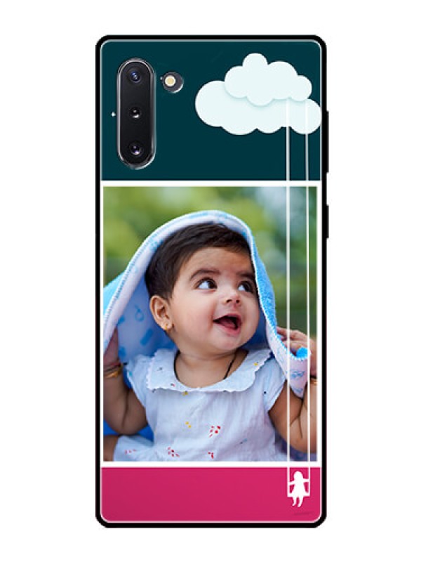 Custom Galaxy Note 10 Custom Glass Phone Case  - Cute Girl with Cloud Design
