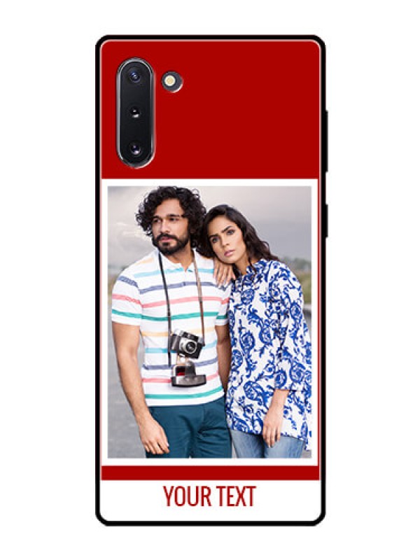 Custom Galaxy Note 10 Personalized Glass Phone Case  - Simple Red Color Design