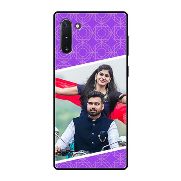Galaxy Note 10 Custom Glass Phone Case  - Violet Pattern Design
