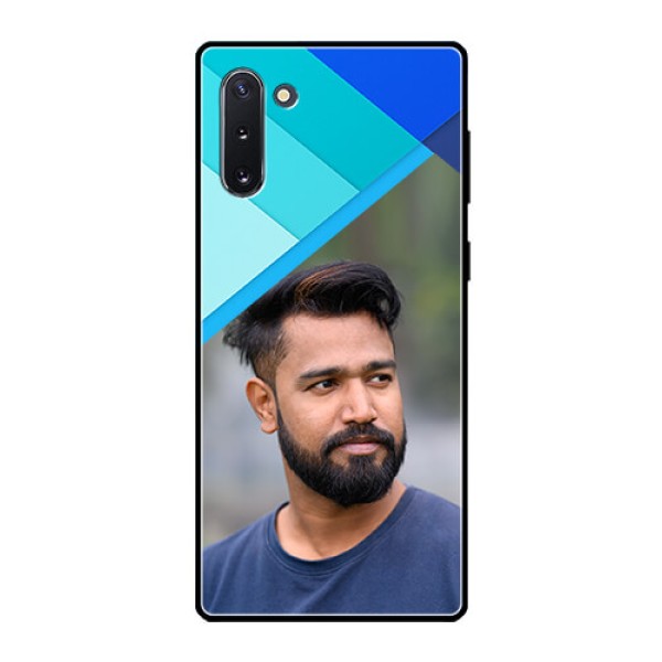 Galaxy Note 10 Custom Glass Phone Case - Blue Pattern Design Galaxy Note 10 Custom Glass Phone Case - Blue Pattern Design