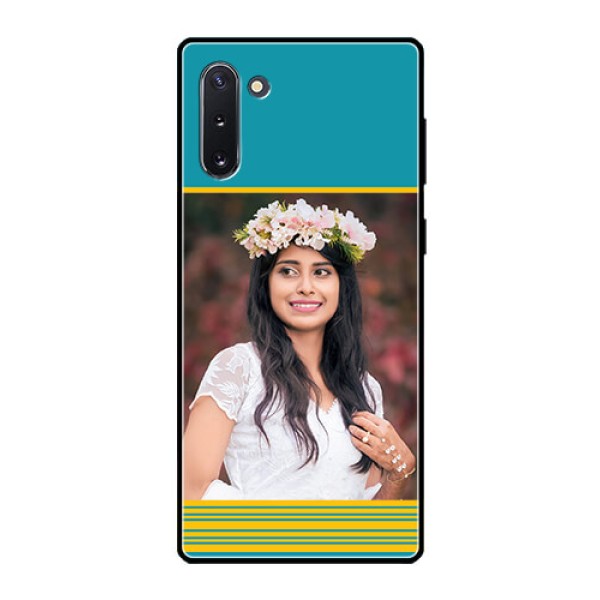 Galaxy Note 10 Custom Glass Phone Case  - Yellow & Blue Design 