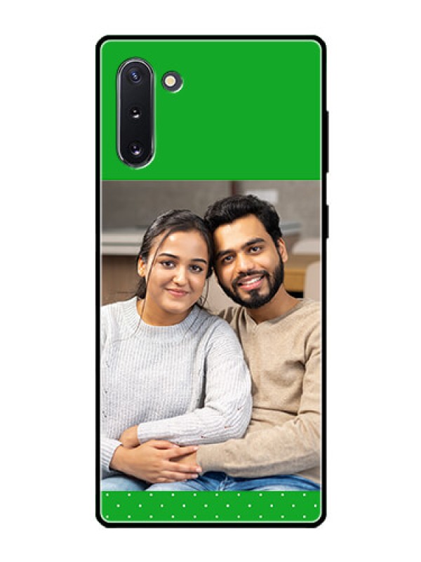 Custom Galaxy Note 10 Personalized Glass Phone Case  - Green Pattern Design